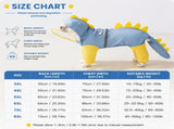 Blue Dog Raincoat Dinosaur Hooded Waterproof Jacket 7XL Size with Leash Hole Removable Tail Cover V888-ELOSUNG54349