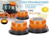 Solar Powered LED Flashing Beacon Light, 12-24V Amber Emergency Magnetic Warning Yellow V201-LED0016OR8AUA