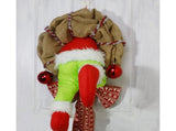 Christmas Thief Stolen Burlap Wreath Garland Home Ornament Party Decoration-40*50cm V1263-JX-1021