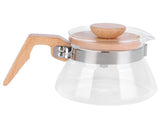 400ml Teapot Glass Coffee Maker Pot Water Kettle with Wood Handle Kitchen Accessory V1294-YM0721-3118210053111