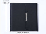 Premium Leather Refillable Notebook 6 Ring Binder Rings Refillable Paper Notebook with Card Storage V1192-AZ-W-30866