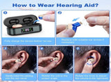 Rechargeable In-the-Ear Hearing Aids with Charging Case and LCD Display Ultra-Compact Sound V1107-CS-HLCHL