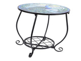 Metal Round Side Table Iron Decorative Patio Accent Table Outdoor Coffee Table for Garden Balcony V1294-YM0901-3116250020311
