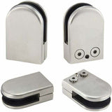 4 Pcs Glass Clamp Bracket Stainless Steel Glass Clips Clamps Adjustable Glass Brackets Flat Back V1237-MS-626-065