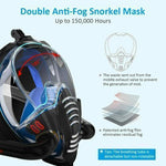 Blue Full Face Snorkel Mask Swimming Breath Dry Diving Goggle Scuba Glass Anti-Fog AU L V201-W12783347