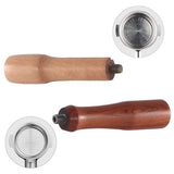 Reusable Bottomless Espresso Portafilter with with 1 Cup Filter Basket Wooden Handle for V1369-AZ3-W-21359