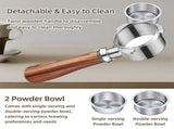 Generic 51mm Bottomless Portafilter Set with 3-Ear Handle and 2 Powder Trays - Stainless Steel V1192-AZ-W-28667