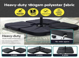 Instahut Outdoor Umbrella 3M Cantilever Beach LED Base Garden Sun Patio Charcoal UMB-BAN-LED-50N-CO