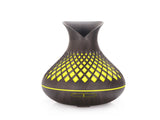 Dark Woodgrain 500ml Wood-Grain Essential Oil Aroma Diffuser with Lattice Design and Humidifier V888-ELOSUNG28448