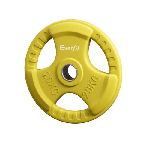 Everfit Weight Plates Standard 20kg Dumbbell Barbell Plate Weight Lifting Home Gym Yellow FIT-K-DB-PL-20KG-YE