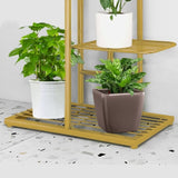 SOGA 2X 8 Tier 9 Pots Gold Metal Plant Stand Flowerpot Display Shelf Rack Indoor Home Office Decor FPOTH16X2