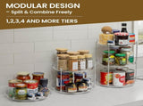 1 Pack 2 Tier Acrylic Clear Lazy Susan, 9.25inch Pcak 10inch Plastic Susan V1259-DP01-A-4598