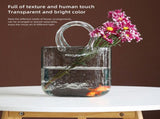 Glass Vase Transparent Hand Basket Living Room Flower Arrangement Creative Bag Fish Tank V1294-YM0512-221122LD04-3