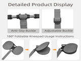 Grey Assisted Rebound Ab Roller with Foldable Knee Pad - Dual Wheel Core Trainer for Home Gym V888-ELOSUNG36476