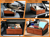 Foldable car trunk organizer Large capacity waterproof PU leather organizer with V888-ELOSUNG57225
