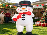 Black Hat Snowman Christmas Inflatable Polyester Adult Big Hat Snowman Christmas Inflatable V1232-CQXR-001
