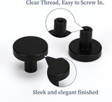 20 Pack Black Cabinet Knobs Round Dresser Knobs Matte Black Solid Kitchen Cabinet Knobs Aluminum V1259-DP01-A-2348