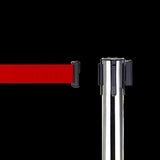 Retractable Queue Crowd Control Barriers Silver Pole Red Belt V337-CROW-R-SR