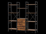 Levede Bookshelf 10 Open Cubes 3 Fabric Drawers Wood Black CH1180-BR-AU