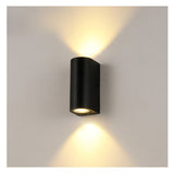 2 Pack Outdoor Wall Lights Aluminum Up Down IP44 Waterproof Black Lamps for Patio Garden Balcony V1237-ZY-522-0095
