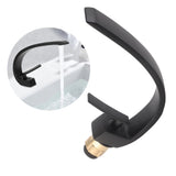 G1/2 Curve Design Undercounter Basin Water Faucet Single Hole Basin Cold and Hot Mixer TapBlack V1294-YM0901-3112200145611
