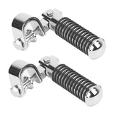 Pair of Motorcycle Foot Pegs Clamp Footrest Mount for 1in Engine Crash Bar Guard Argent V1369-AZ3-W-15568