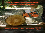 25 cc Gas Chainsaw, 305 mm Gas Powered Chainsaw, 0.75 kW Power Chain Saw with Non-Slip Handle, V952-RQLJ12INCHECGYJ4G001V0