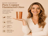 Pure Copper Tumblers for Drinking Set of 4 Copper Cups 312 ml Each Hammered Finish V1192-AZ-W-26393