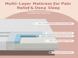 Artiss King Single Bed Frame BedStory Mattress Set Pink Velvet Scallop Bedhead with 20cm Mattress BFRAME-SET-ROSY-XFMA-KS
