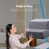 GOMINIMO 4 Fold Memory Foam Folding Mattress Dark Grey Velvet V227-3720101008540