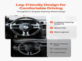 Steering Wheel for 2010-2014 Ford Mustang, Carbon Fiber Steering Wheel D-Shaped Flat-Bottom, Leather V952-QCFXPZYFTMUSW6W31001V0