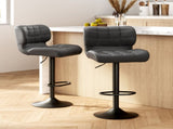 Artiss 2x Bar Stools Gas Lift Leather Padded Grey BA-TW-4059-CB-GYX2