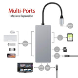 INTACT 9845T 11-in-1 USB-C Adapter HDMI/USB3.0*2/USB2.0*3/TypeC/SD*2/TF/ USB-C PD V28-ELEINT9845T