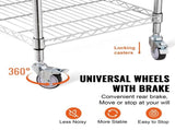 Kitchen Utility Cart, 3 Tiers, Wire Rolling Cart with 213kg Capacity, Steel Service Cart on Wheels, V952-LLCFTCCB20X24IGJ4V0