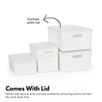 GOMINIMO 6 Pieces Plastic Storage Bins with 4 Lids V227-3720402114060