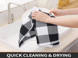 Homaxy 100% Cotton Waffle Weave Check Plaid Kitchen Towels, 13 x 28 Inches, Super Soft and Absorbent V1258-DP02-F-142