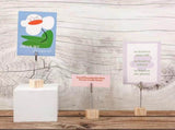 40-Pack Wooden Cube Photo Holders with Alligator Clips for Memos, Cards and Place Names V1188-MS-731-078