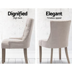 Artiss Dining Chairs Set of 2 Linen French Provincial Beige UPHO-C-DIN470-BGX2