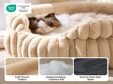 Cat Bed Plush Cat Bed Round Cat Bed Cat Furniture Cat Comfort Pet Supplies - Beige / 26in V1107-135-46437-BEG-26IN