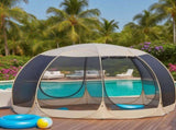 Pop Up Screen House Tent 3x3m, 6-8 Person 220cm Tall Mosquito Net Tent,Spacious 3.8m dome fits 6-8 V1337-TN-1WJN-W0M5