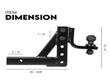 Towbar Adjustable Drop Tow Bar Ball Mount Tongue Hitch Trailer Car 3500KG 50mm V379-TOWBAR16PR