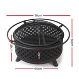 Grillz Fire Pit BBQ Grill 76cm FPIT-DIAMOND-30