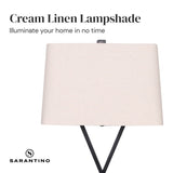 Sarantino Pair Metal Table Lamp Rectangular Shade X Stand LMP-MLM-50643
