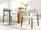 Artiss Dining Chairs Set of 2 Sherpa Boucle White DINC-B-W01-WHX2