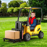 Rigo Kids Electric Ride On Car Forklift Loader Toys Cars Horn Remote 12V Yellow RCAR-FORKLIFT-YL