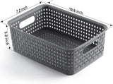 8-Pack Woven Plastic Storage Baskets for Bathroom Vanity, Kitchen Pantry & Office Desk Organization V1107-CS-FTSNK