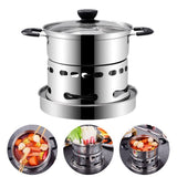 Stainless Steel Cooking Pot, Indoor Tabletop Hot Pot Cooker, Portable Fuel Powered Soup Pot, No V1192-AZ-W-31748