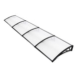 Instahut Window Awning Door Canopy 1m x 4m Transparent Sheet Black Plastic Frame AWN-PC6MO-1X4