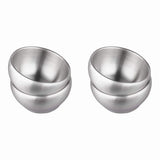 Ice Cream Bowl Insulated Bowl 15oz Double Wall Soup Bowl SUS304 Stainless Steel Cereal Bowl, Set of V1370-AZ4-11901