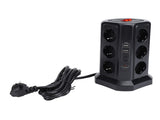 Tower Power with Protector Switch Multiple Ports Vertical Space Saving Electric Tower Power V1294-YM0901-3114240085711